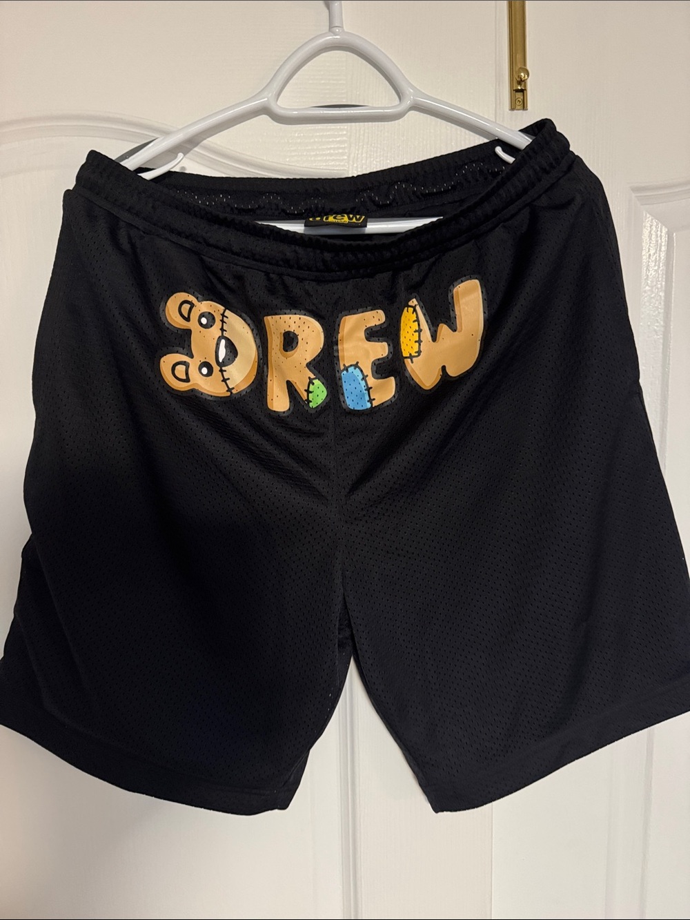 drew house Black Athletic Shorts with Multicolor Logo